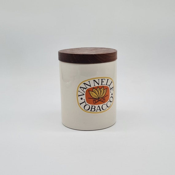 Van Nelle Tobacco Tobacco Tin Porcelain Wood Cork Vintage Design 60s 1960s  1960s 70s 1970s 1970s Rolling Tobacco Pipe Pipe Tobacco