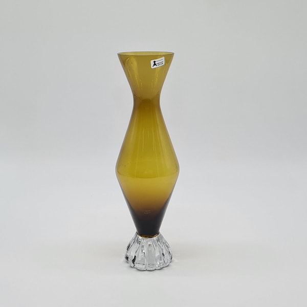 Aseda Sweden glass vase vintage smoked amber glass design Bo Borgstrom Sweden 60s 60s 1960s 1960s 70s 70s mid century modern