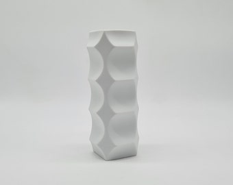 Vase Hutschenreuther 5095/20 Archais Op Art bisque porcelaine design mat conçu par Heinrich Fuchs années 1960 1970 60 70 60 70