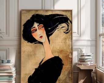 Abstract Woman Portrait Print: Trendy Living Room Art (Digital Download)