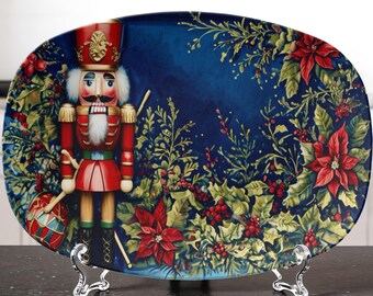 Handsome Nutcracker Festive Christmas Serving Platter -  Kids Cookie Plate
