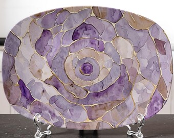 Lavender Sugar Cookie Geode Platter: Serving Tray, Display Plate, Hostess Gift, Matt Finish