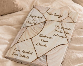 Kintsugi Inspirational Quotes Hardcover Journal | Embrace Your Cracks Broken Beautiful, Couples Journal, Grief & Gratitude