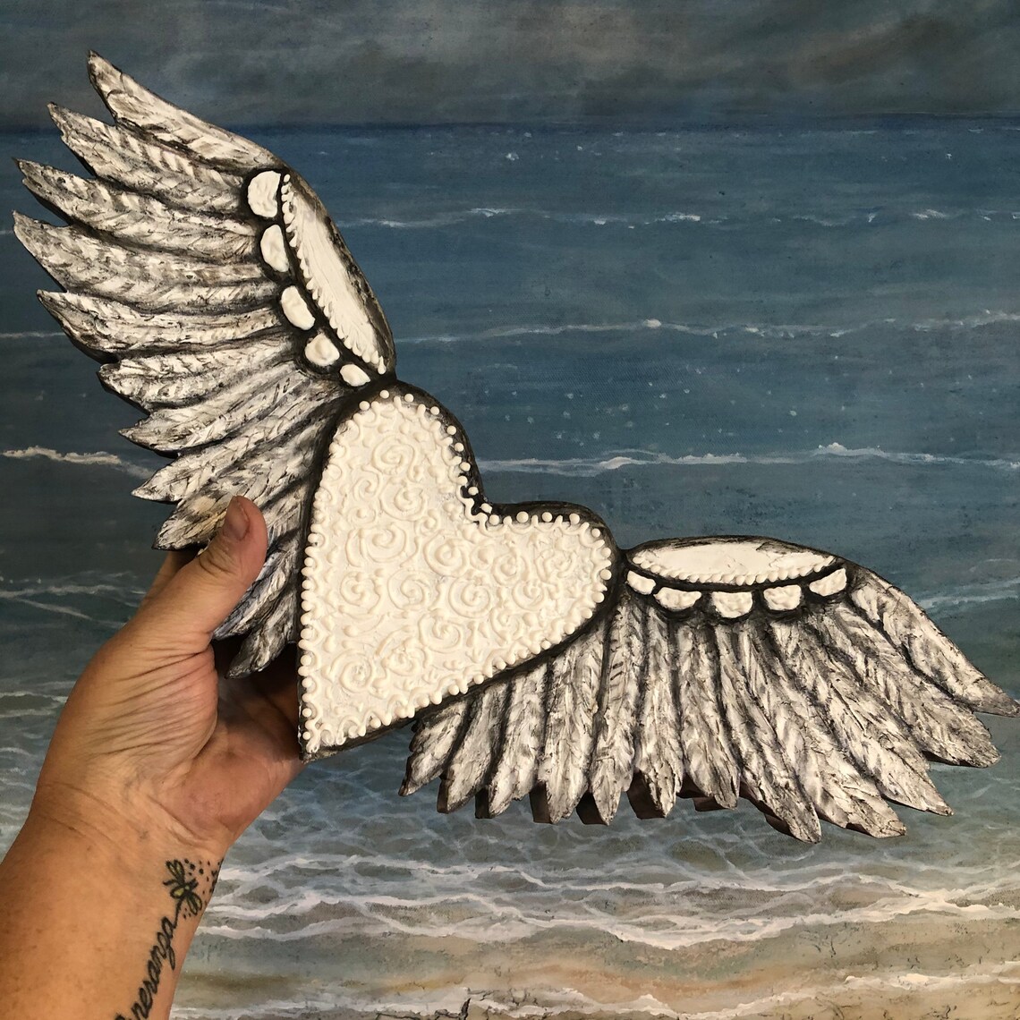 MEXICAN Heart Wall Art SWIRLED HEART Wall Art White Swirl Etsy