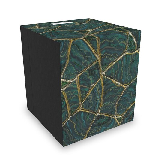 Emerald Green Malachite Felt Storage Box