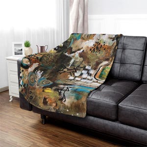 Abstract Cave Art Minky Blanket: Super Soft Plush Throw
