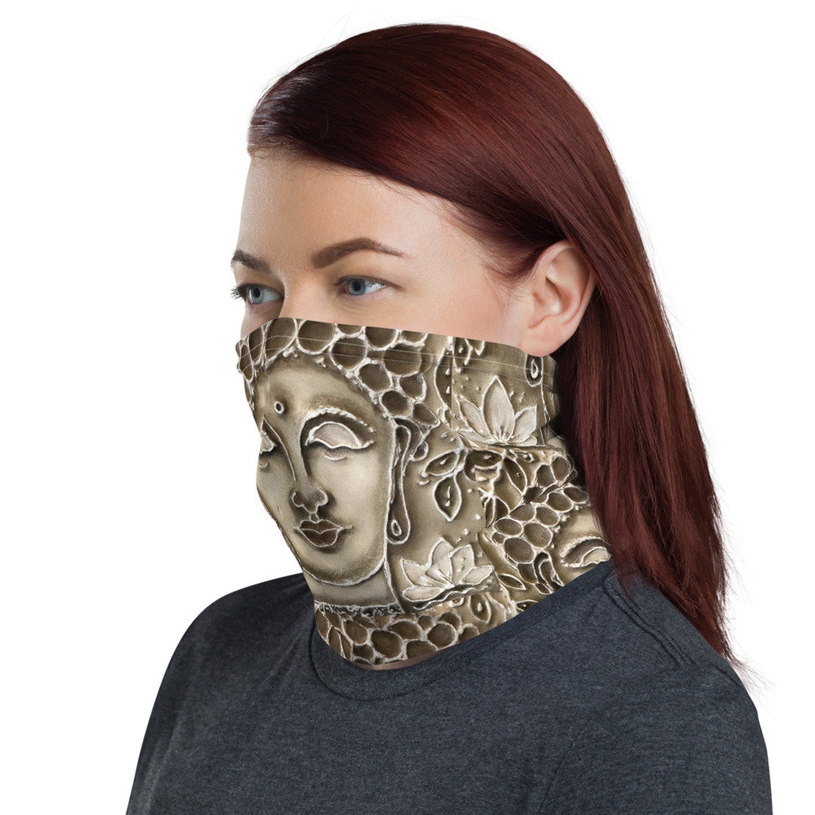 BUDDHA NAMASTE YOGA Face Mask Buddha Mask Yoga Neck Gaiter Etsy