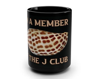 Elusive JUNONIA Shell Member Mug | Black 15oz Personalized Name Option