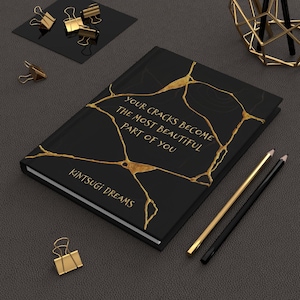 Black Gold Marble Kintsugi Journal: Elegant Couples Keepsake