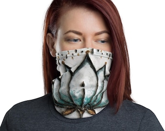 Lotus Namate Neck Gaiter, Hiking Neck Wrap, Yoga Headband
