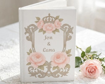 Blush Rose Wedding Planner Notebook Hardcover Journal, Unique Brides Journal, Wedding To Do Book