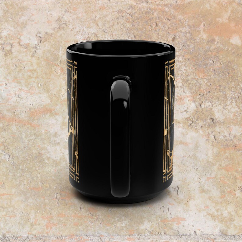 Kintsugi Mug, Beautifully Broken, Black and Gold Couples Coffee Mug, Message Mug, Couples Wellness Mug image 7