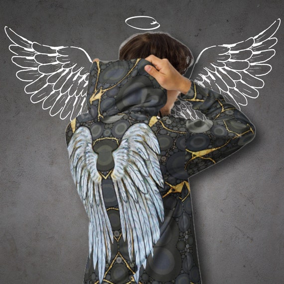 Angel wing zip hoodie sale