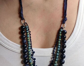 Blue Multistrand Necklace