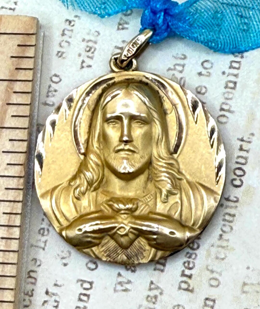 Vintage Sacred Heart of Jesus, Virgin Mary Religious Medal Pendant - Etsy