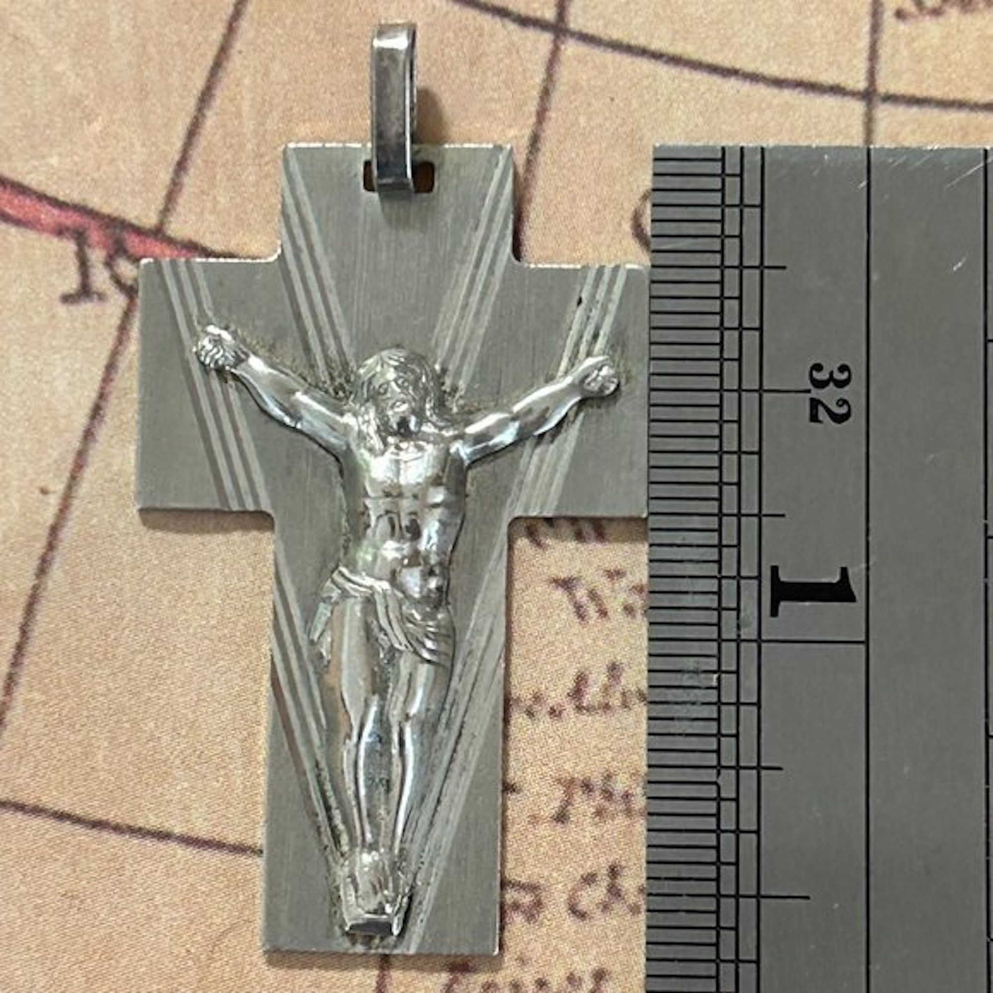Large Vintage Sterling Silver Italy Mod Retro 1980s Marked 925 Crucifix ...