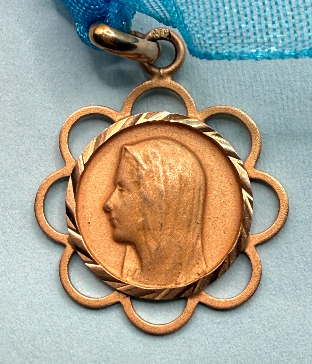 Vintage French Gold Filled Virgin Mary Our Lady of Lourdes Catholic ...