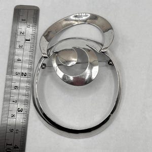 Runway Huge Large Bold Modernist Vintage Sterling Silver Abstract Brooch Pin Oversized Statement Estate Jewelry Signed