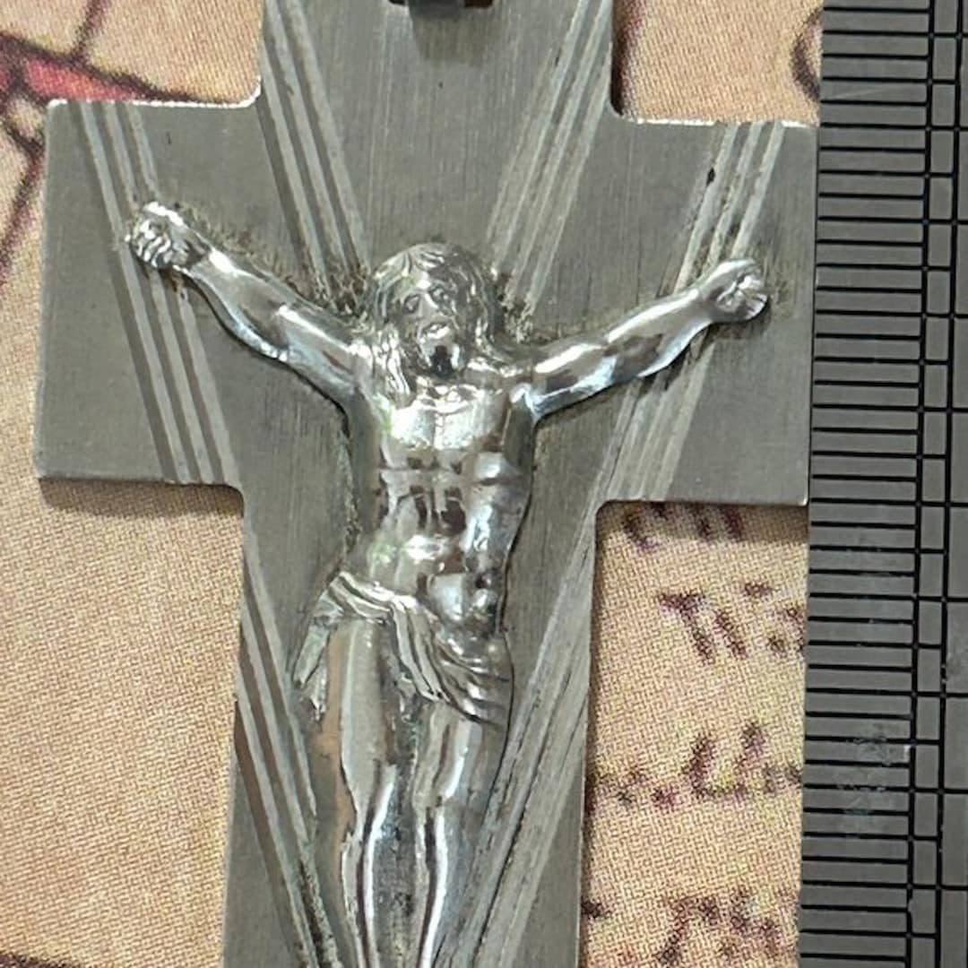 Large Vintage Sterling Silver Italy Mod Retro 1980s Marked 925 Crucifix ...