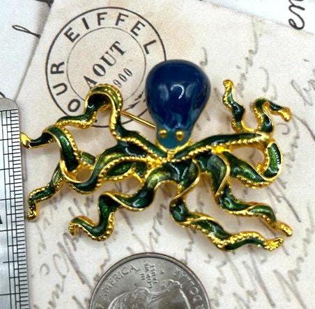 Vintage Octopus Brooch - Etsy