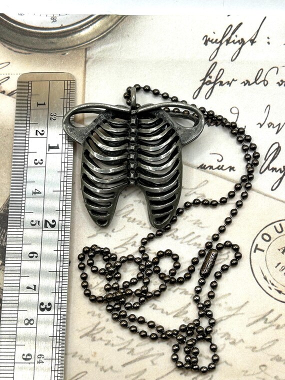 Vintage Goth Gothic Skeleton Rib Cage Dark Metal Larg… - Gem