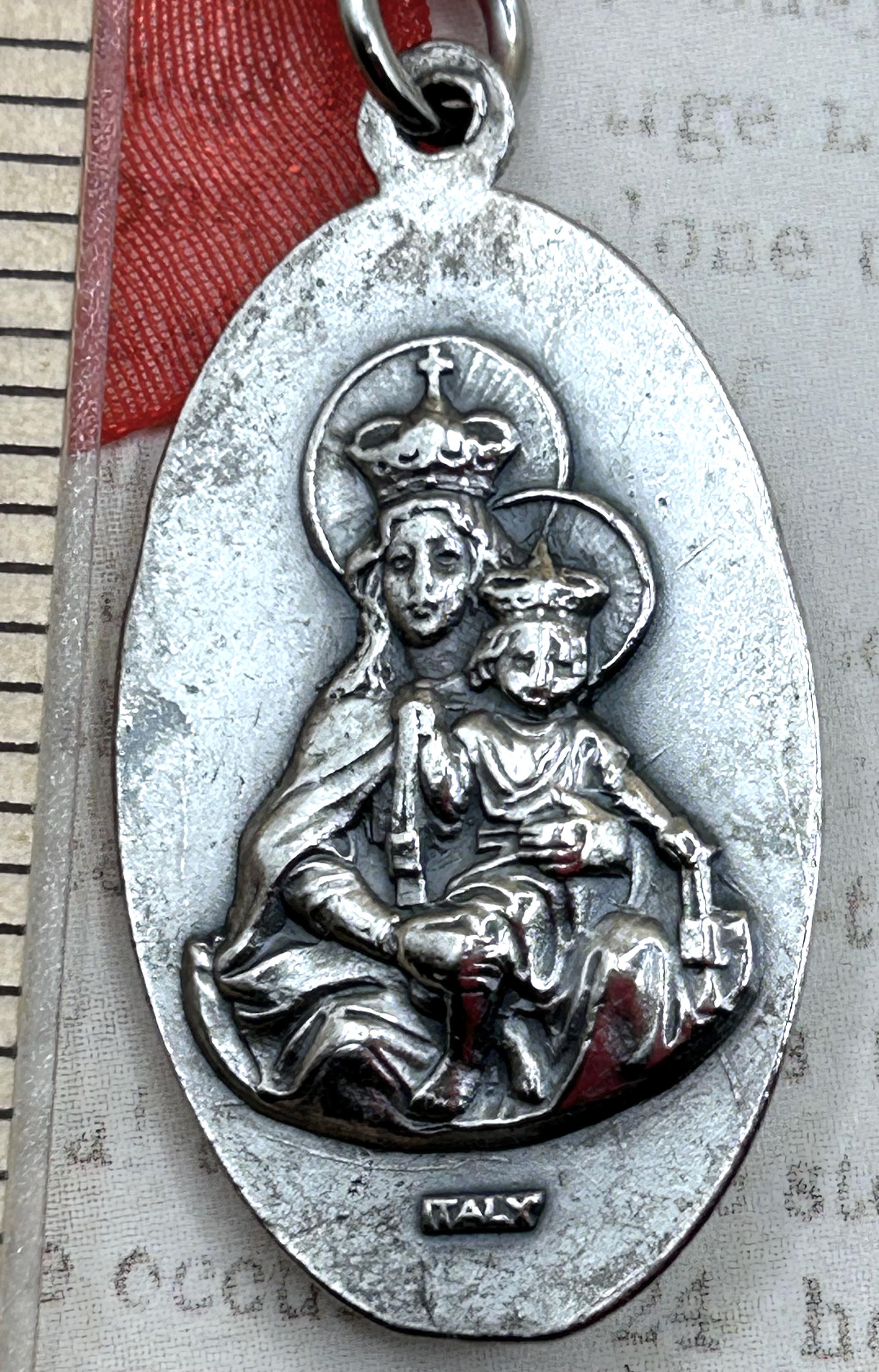 Vintage Italy Sacred Heart of Jesus Silver Plated Religious Medal ...