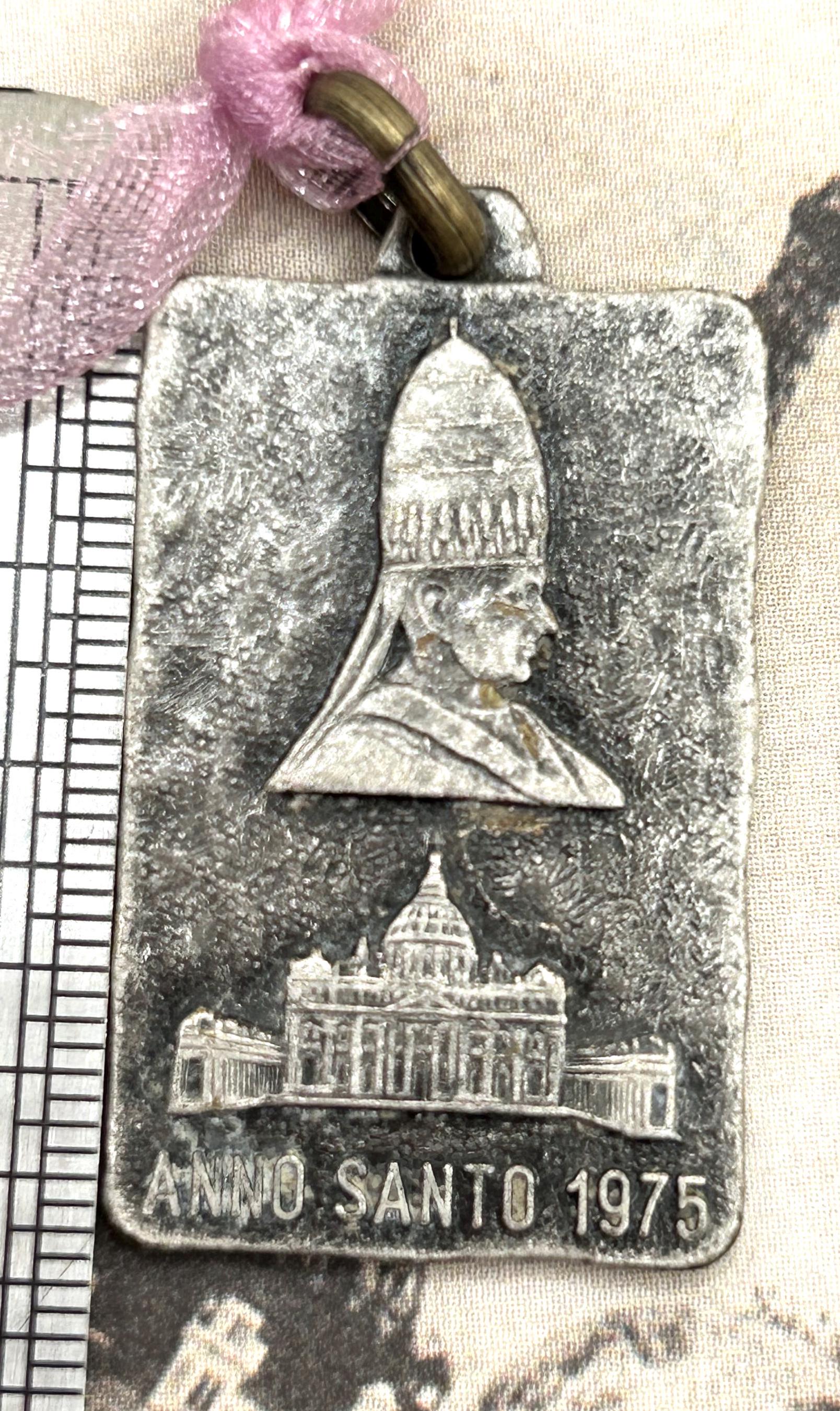 Vintage Pope Paul VI Silver Tone Catholic Medal Pendant, Anno Santo ...