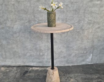 Handcrafted Travertine Marble Side Table | Modern Accent Coffee Table | Indian Handmade Furniture