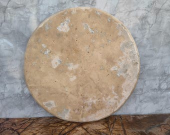 Travertine Round Table Top – Natural Stone Coffee Table Surface – Custom Sizes Available
