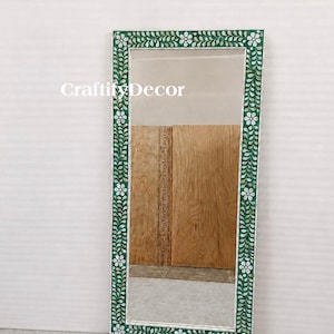 Espejo de nácar con diseño floral rectangular de cuerpo entero para decoración del hogar