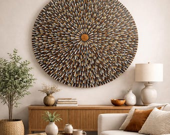 Handmade Bone Inlay Table Top | Black & White Sun Design | Home Decor Furniture