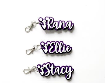 Cheer girl Personalized Keychains ,Cheer Custom keychains, Personalized Cheer Keychains , Personalized bag tags, zipper pulls