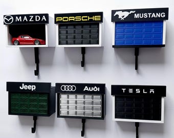 3D Car Garage Key Holder, Wall Mounted, Customizable Logo , mini car key rack, Car key hanger