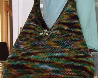 Felted Knitting PATTERN - Felted Roomy Shoulder Tote - PDF, digital delivery only