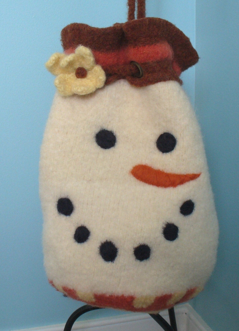 Knitting Pattern Felted Drawstring Purse Handbag (pdf-instant Download ...