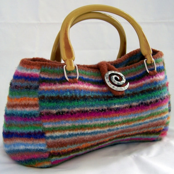 Knitting PATTERN  Felted Doctor  Bag Purse Satchel      (PDF - instant download)