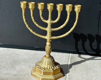 7-branched candlestick (Menorah) in brass