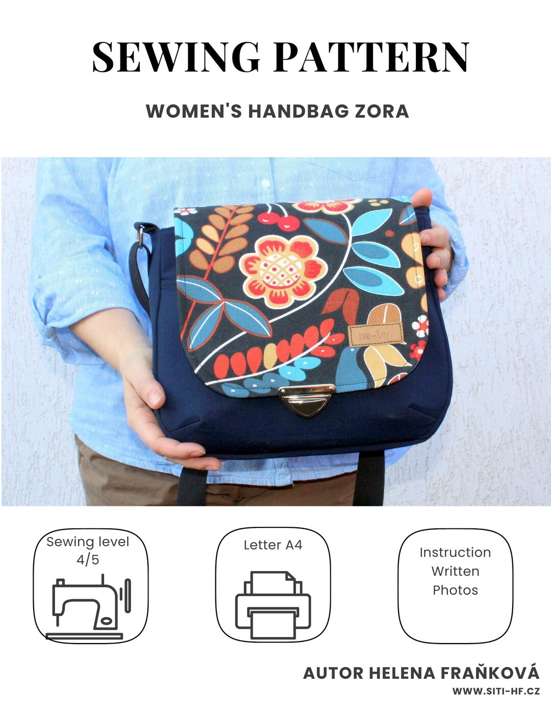 PDF Sewing Pattern Crossbody / DIY Handbag Tutorial With Zipper Pockets ...