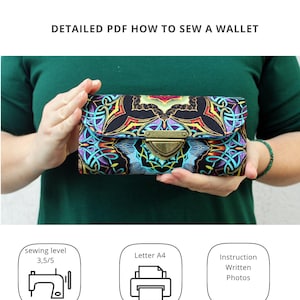 PDF Sewing Pattern – Women's Wallet with Zipper & Card Slots | Beginner Friendly Digital Tutorial | Pattern in English