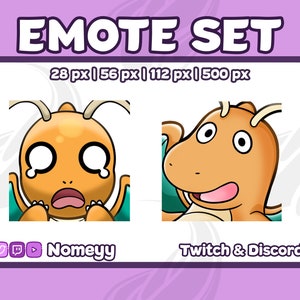 Twitch/Discord Emotes: Dragonite Mini Set