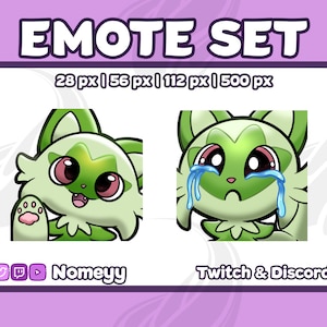 Twitch/Discord-emotes: Sprigatito-miniset