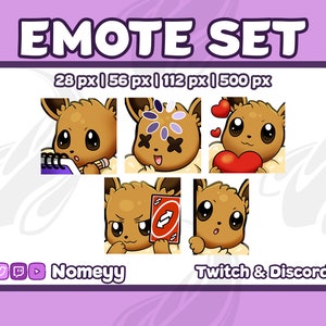 Twitch/Discord Emotes: 5 Eevee Emotes (Set 1)