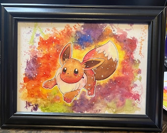 Eevee Watercolour Painting *PRINT* A4 Size