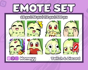 Twitch/Discord Emotes: 8 Chikorita Emotes