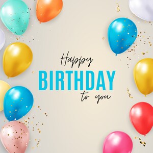 Cartão de festa de aniversário personalizado - Download em PDF, Ipad, Personalizável