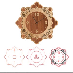Montre de mur (orologio da parete) È un orologio da parete elegante e facile da realizzare utilizzando una macchina laser e un pannello MDF da mm