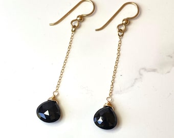 Pendientes colgantes de espinela negra
