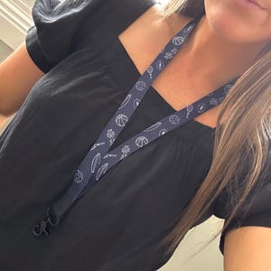 Navy Sport Inspired Teacher Lanyard