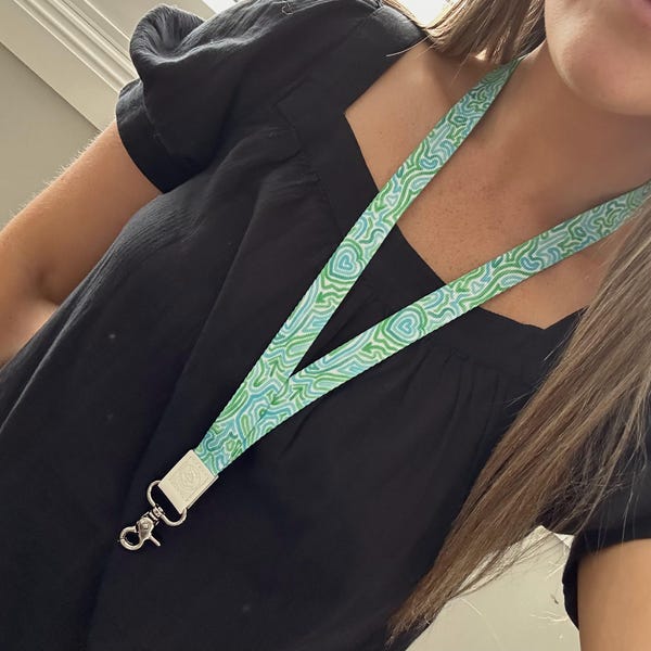 Bright Patterned Teacher Lanyard with Safety Clasp