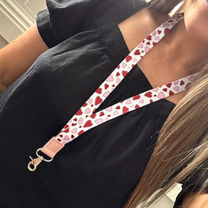Love Heart Pink and Red Lanyard
